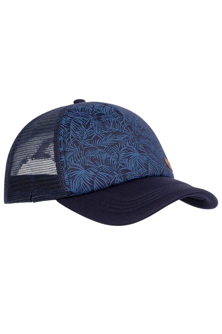 Alida Leaf Print Trucker Hat, Alternate, color, Blue