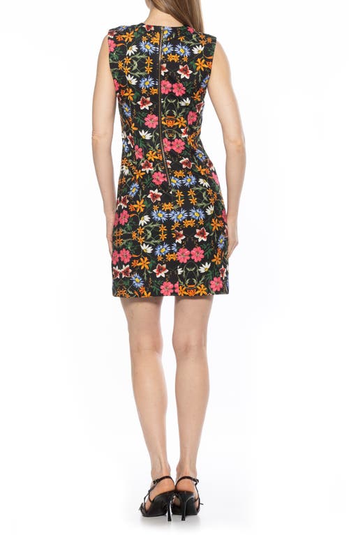 Alexia Admor Stripe Detail Sleeveless Shift Dress In Black Multi