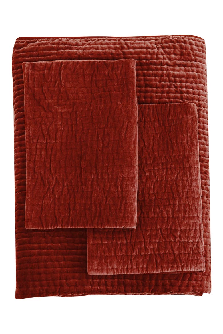 Tamara Velour Quilt 3-Piece Set, Main, color, BURGUNDY