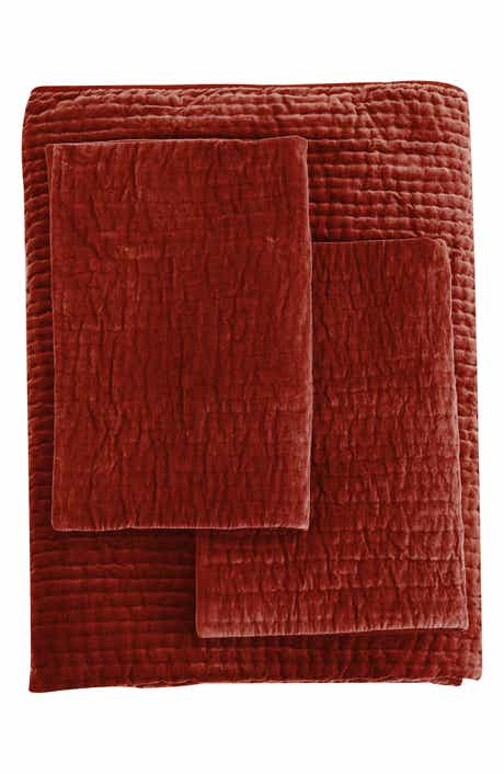 MELANGE HOME Tamara Velour Quilt 3-Piece Set