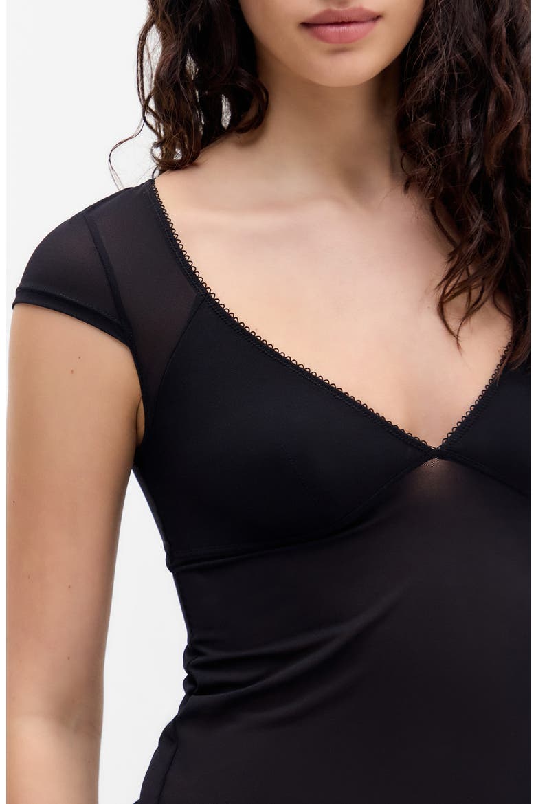 Je T'Aime Cap Sleeve Top, Alternate, color, BLACK