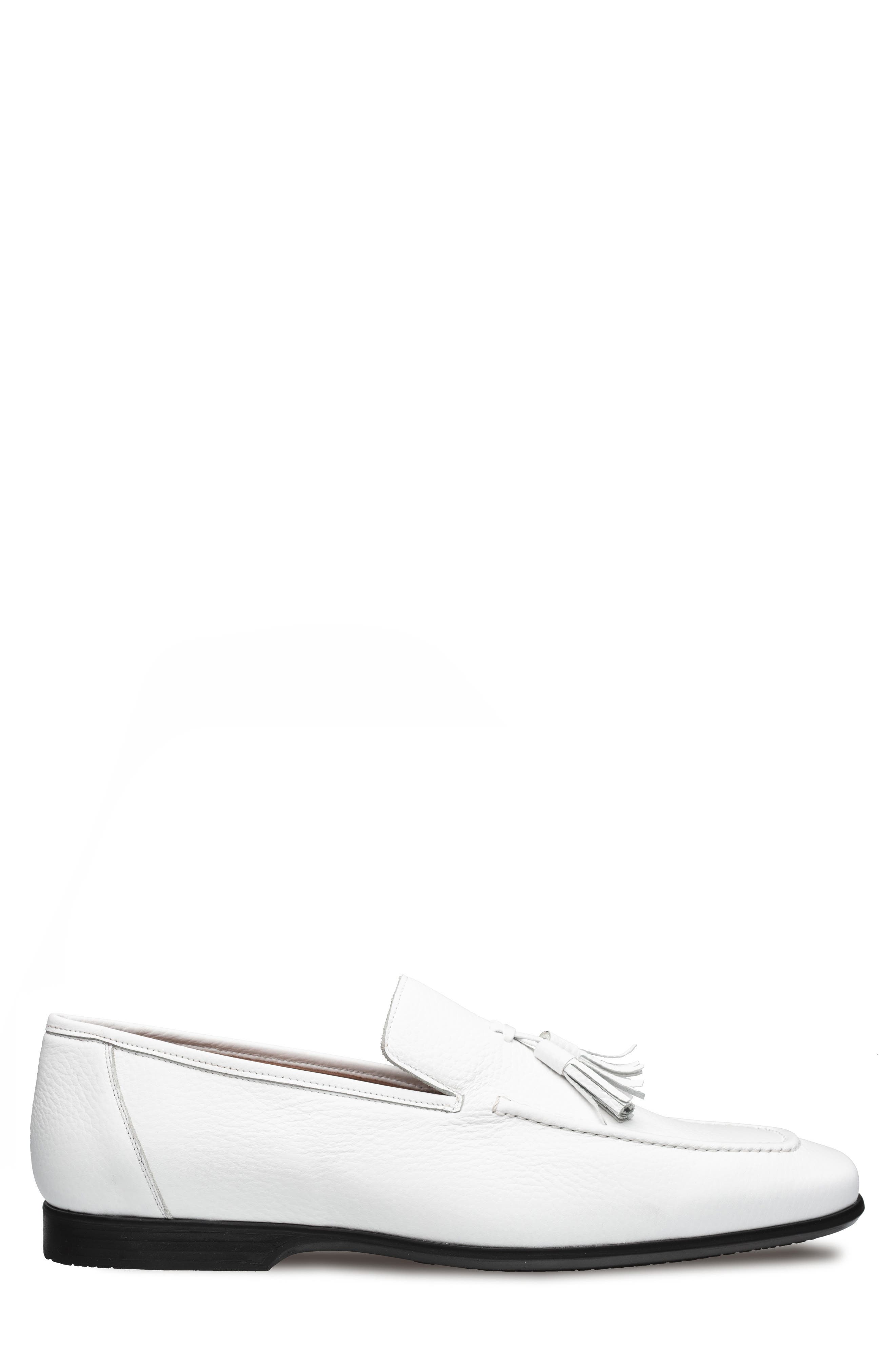Tassel Leather Loafer, Alternate, color, WHITE