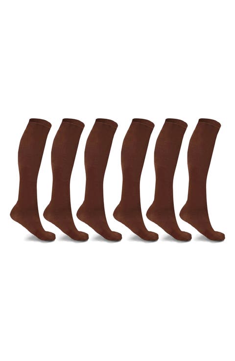 6-Pack Elite Comfort Knee Length Compression Socks