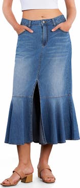 Wash Lab Denim Denim Midi Mermaid Skirt