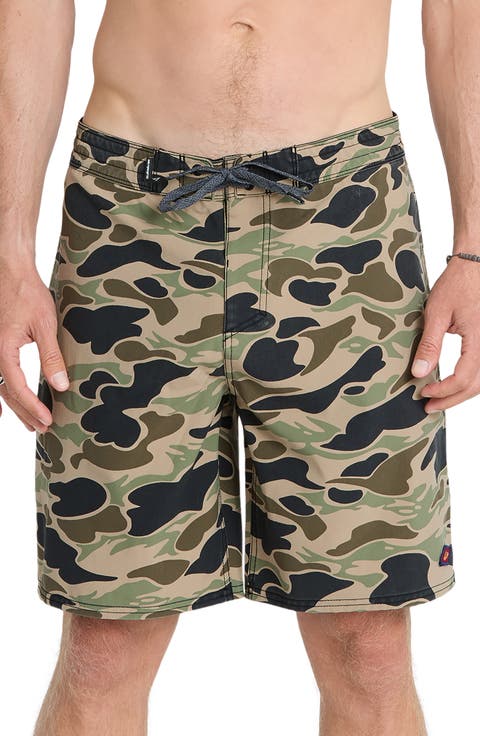 Saltwater Camouflage Print Board Shorts