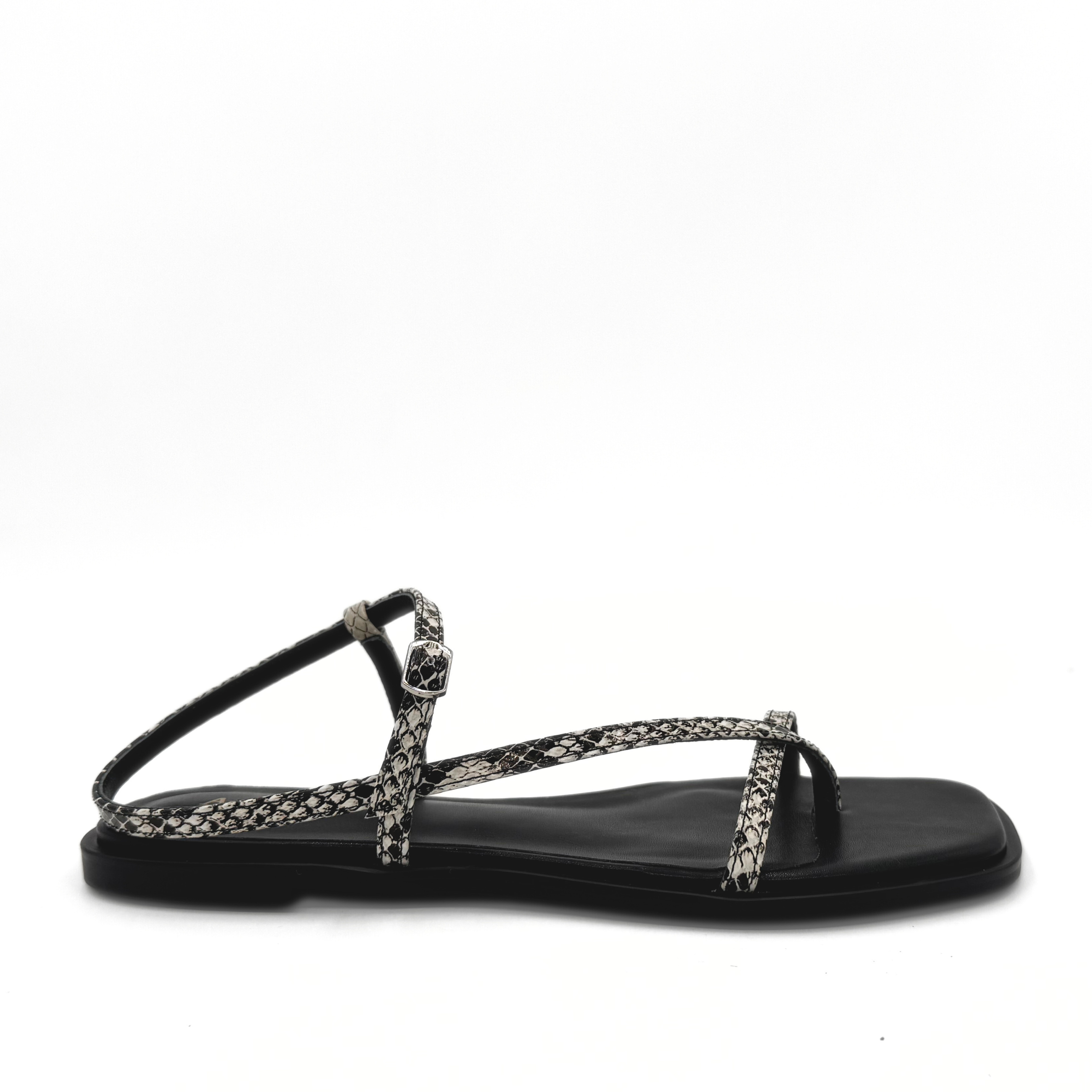 Amie Rafa Maxy Asymmetric T-Strap Sandal, Main, color, Snake