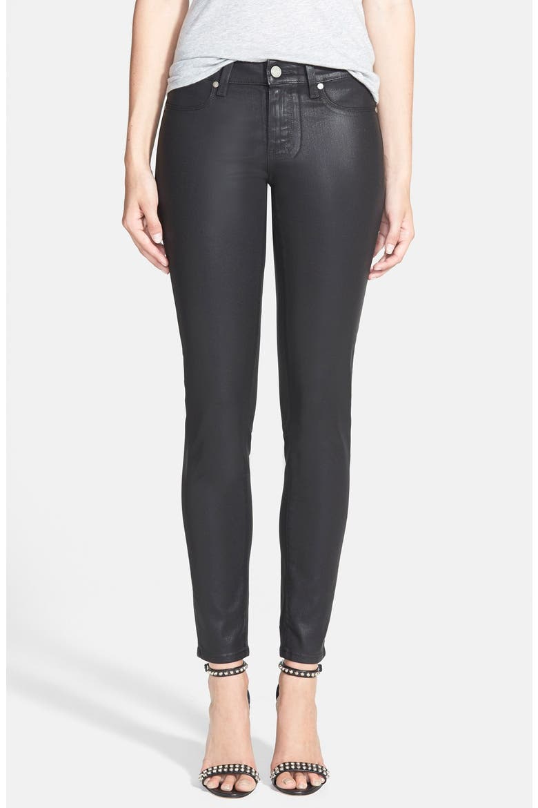 'Verdugo' Coated Ultra Skinny Ankle Jeans, Main, color, BLACK SILK