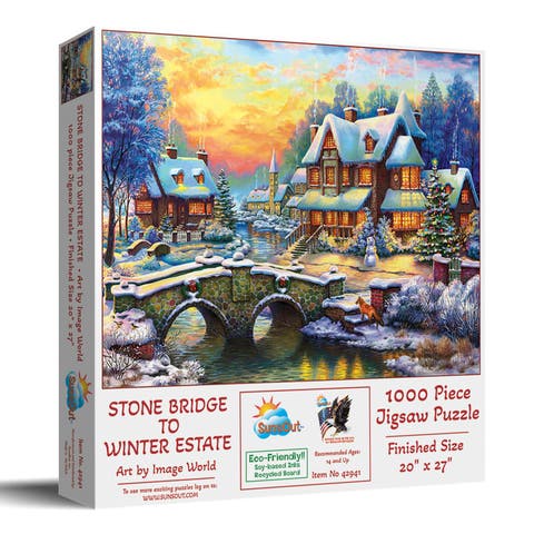 Stone Bridge to Winter Estate 1000 piece Jigsaw Puzzle for Adults