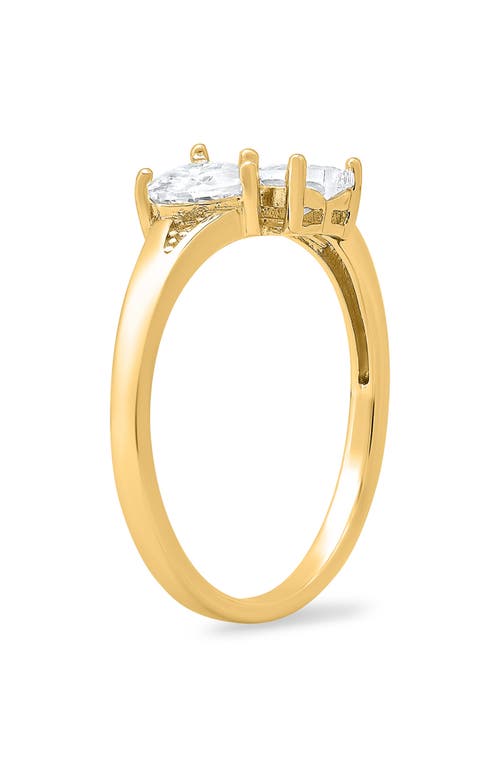 Queen Jewels Cubic Zirconia Double Heart Ring In Gold