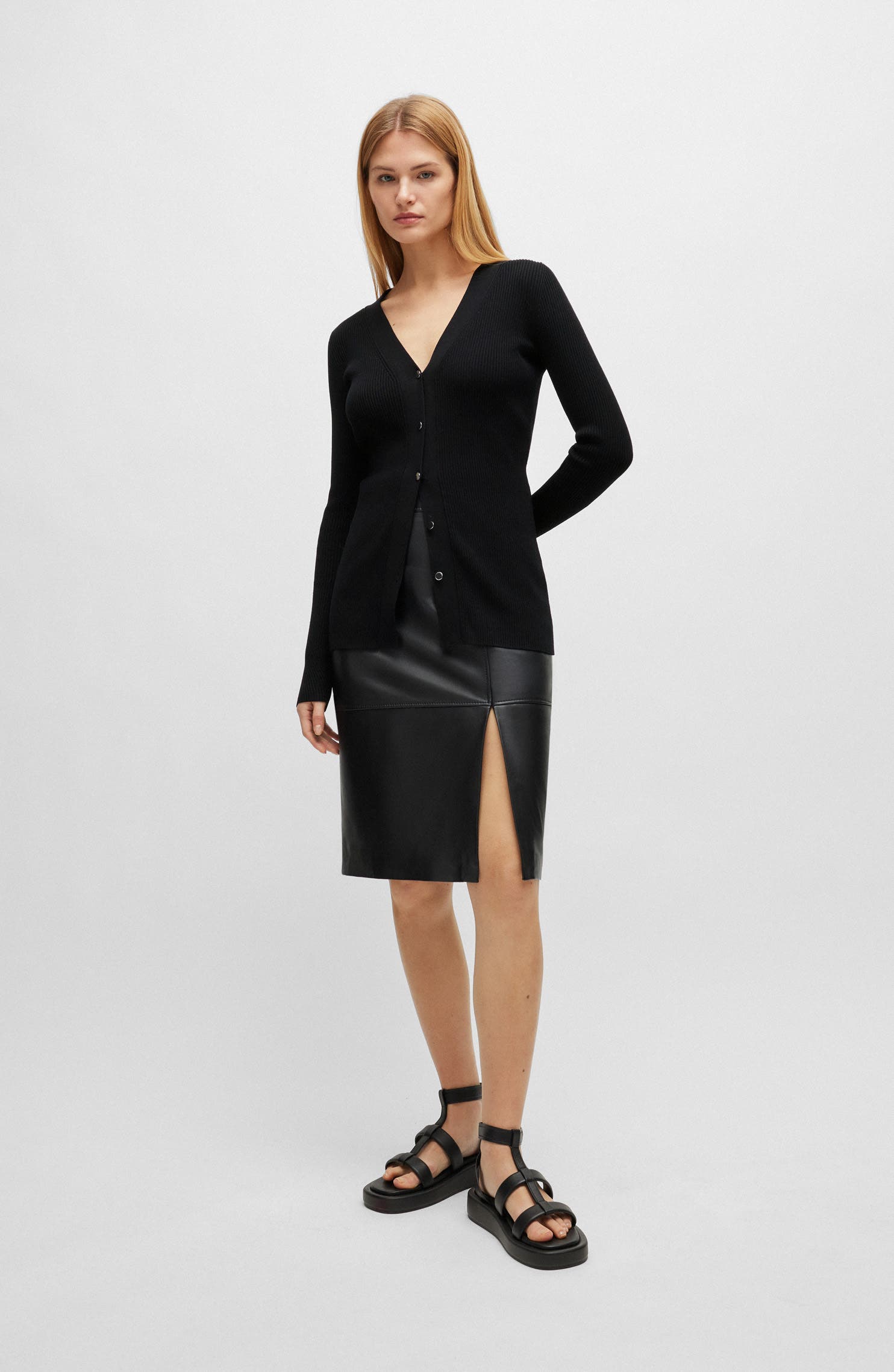 BOSS Scarlet Platform Fisherman Sandal, Alternate, color, Black