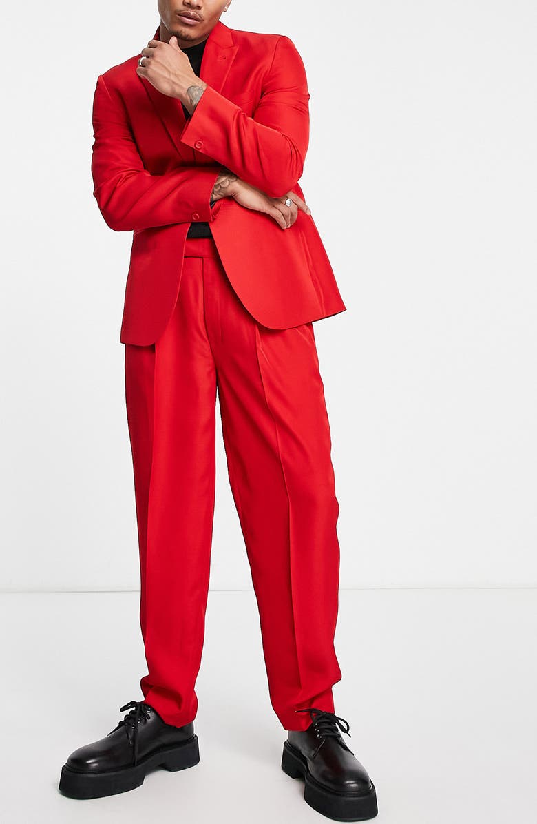 ASOS DESIGN Oversize Tapered Suit Trousers, Alternate, color,