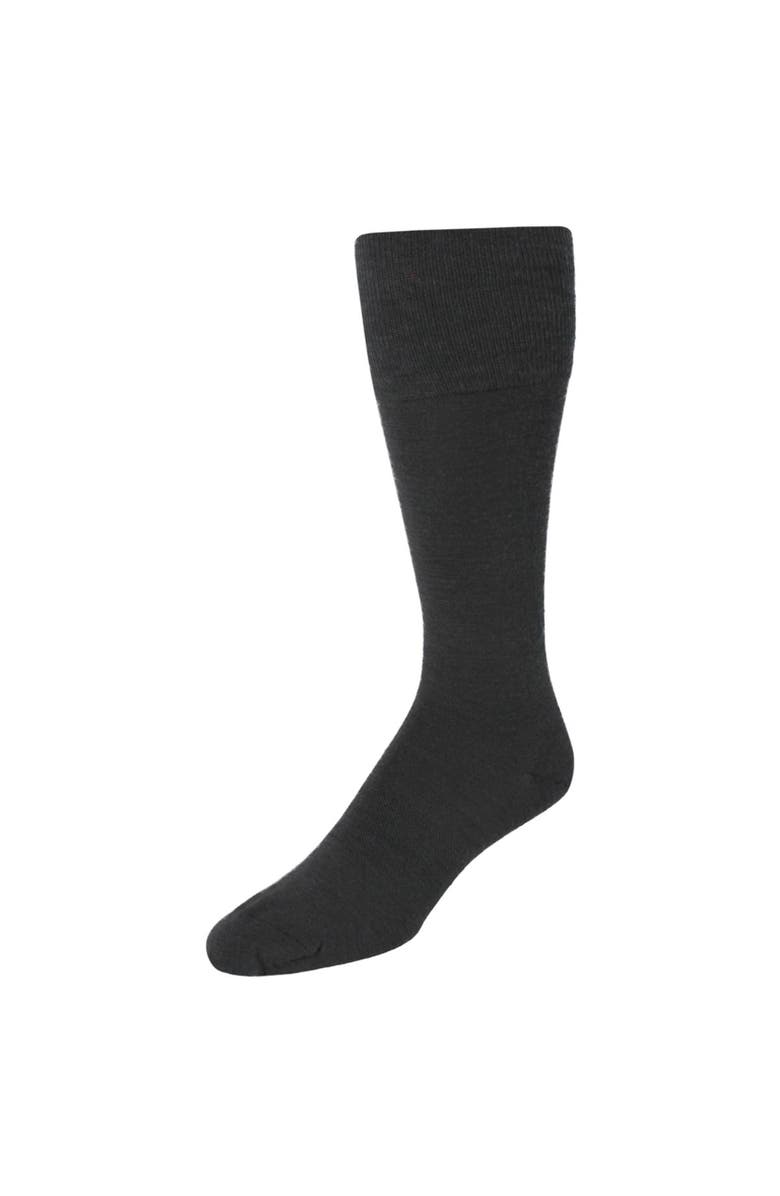 Trafalgar Santana Solid Colored Mid-Calf Merino Wool Socks, Main, color, Charcoal