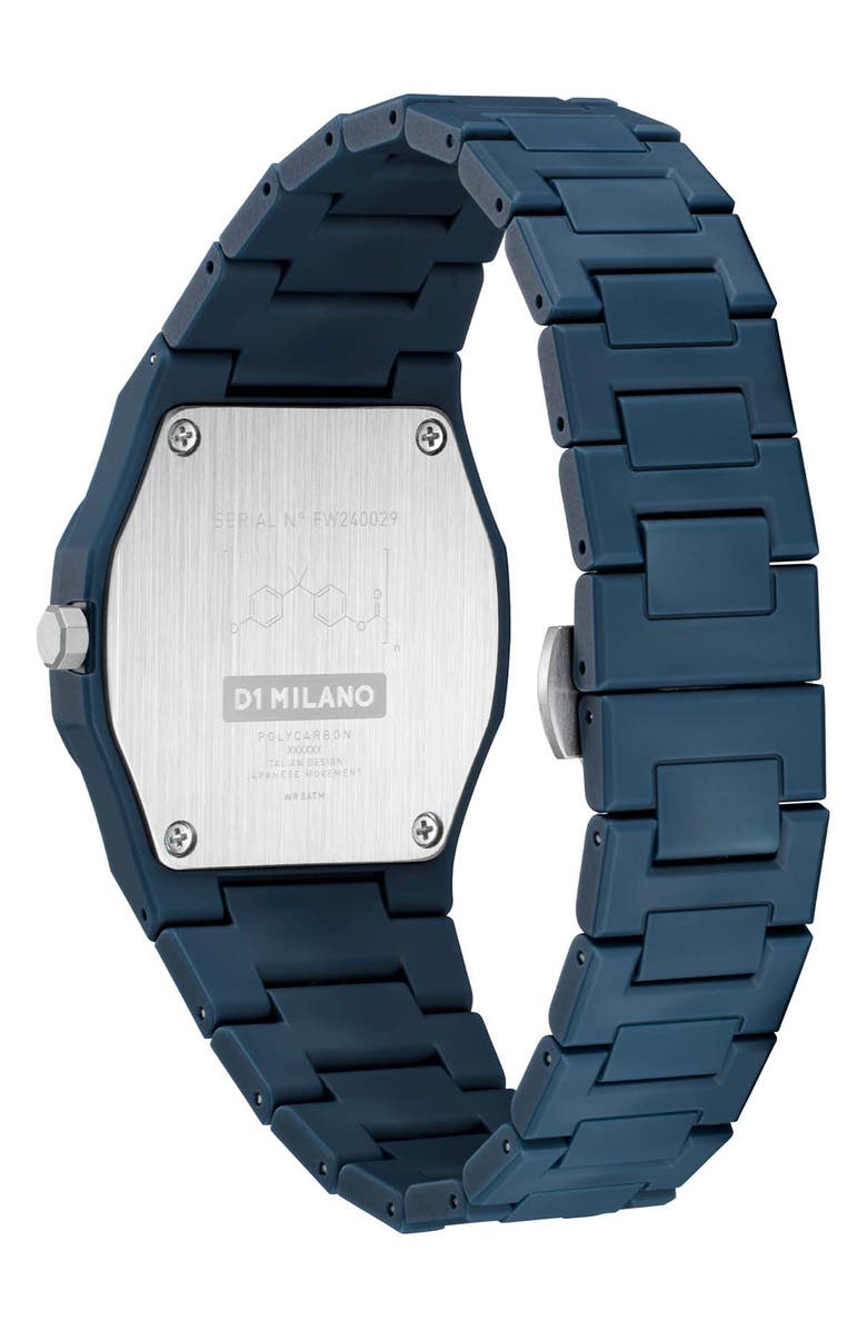 D1 Milano Polycarbon Bracelet Watch, 37mm, Alternate, color, Blue