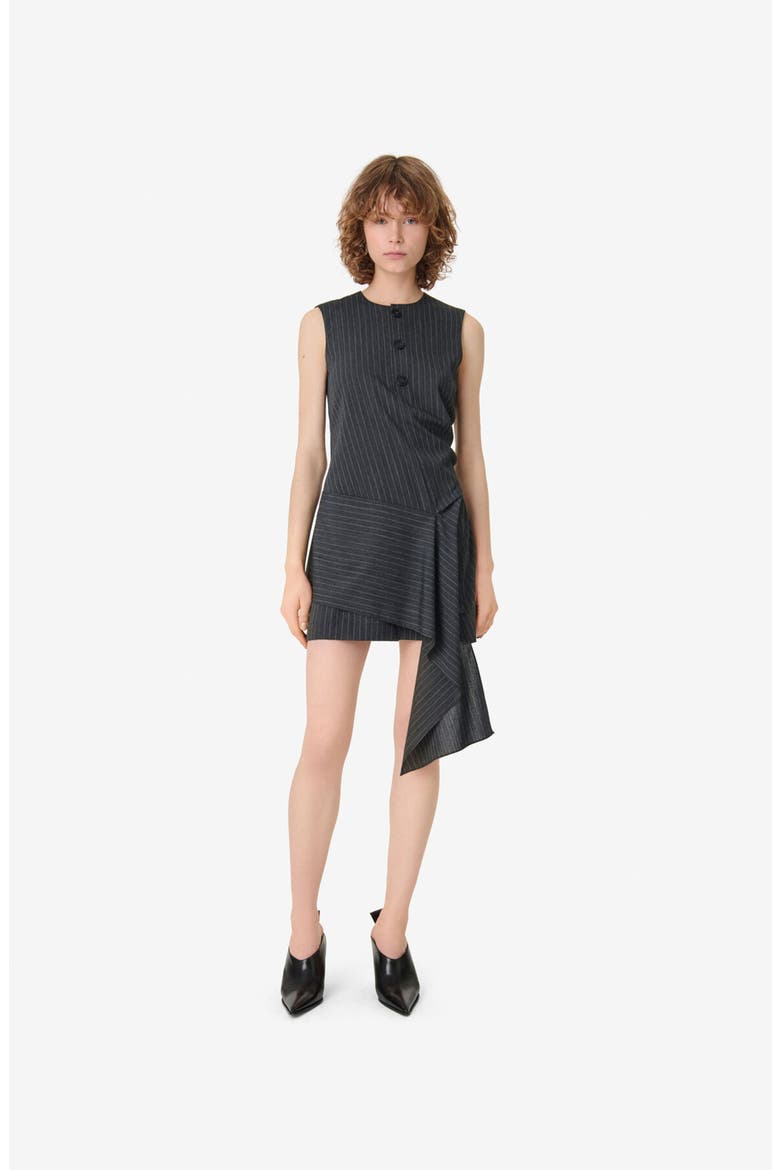 The Klea Mini Dress, Main, color, DARK GREY PINSTRIPES