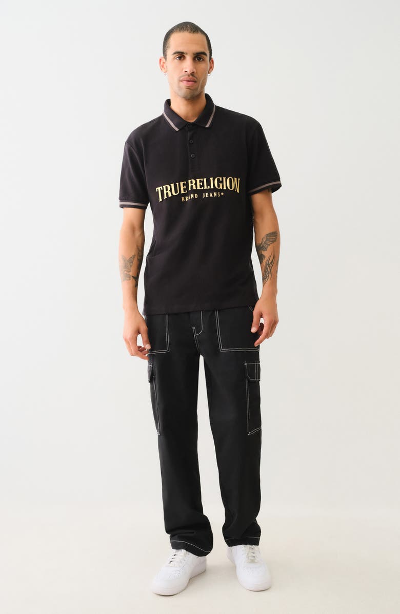 True Religion Bobby Baggy Cargo Pants, Alternate, color, Jet Black