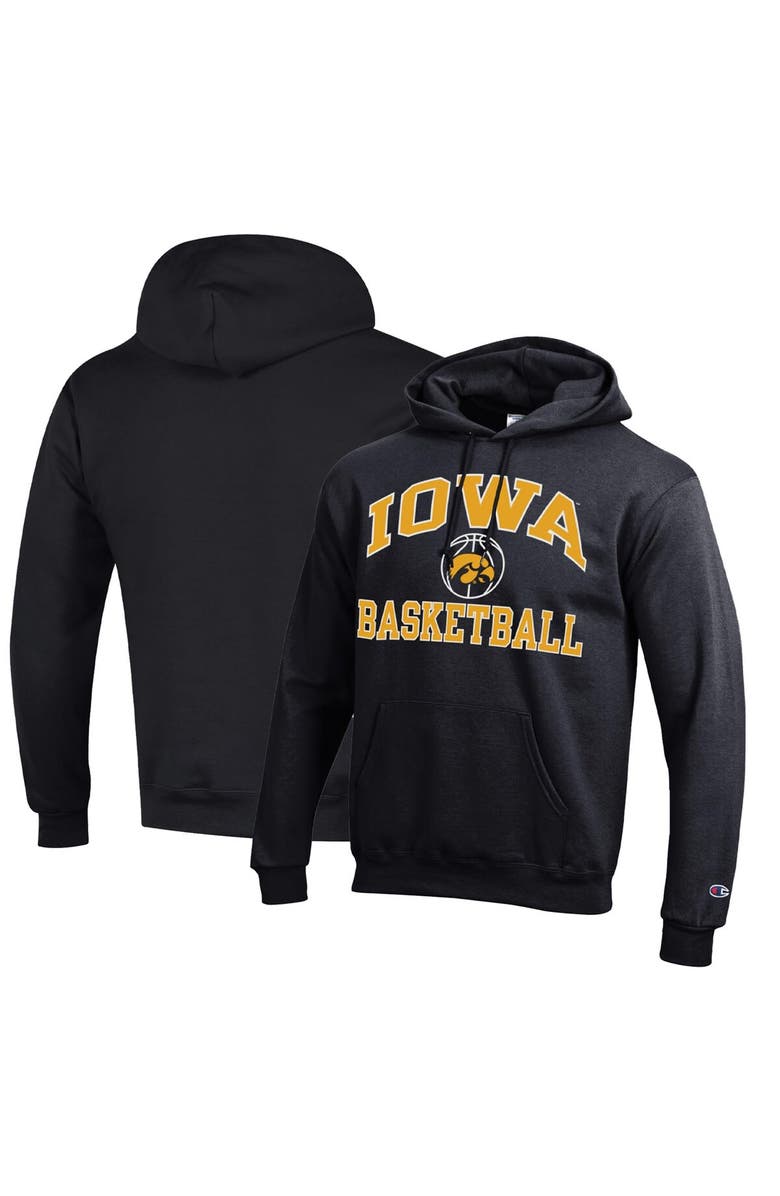 Champion Men's Champion Black Iowa Hawkeyes Basketball Icon Powerblend Pullover Hoodie, Alternate, color, Black