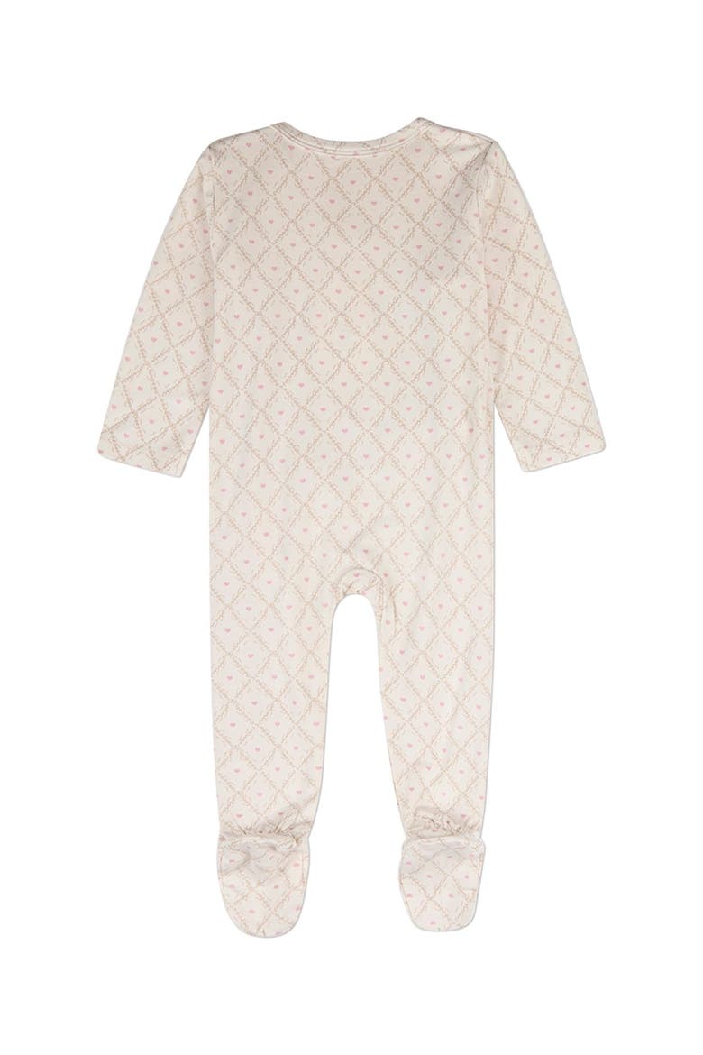 Baby Harlequin Heart Allover-Print Footie, Alternate, color, Pink