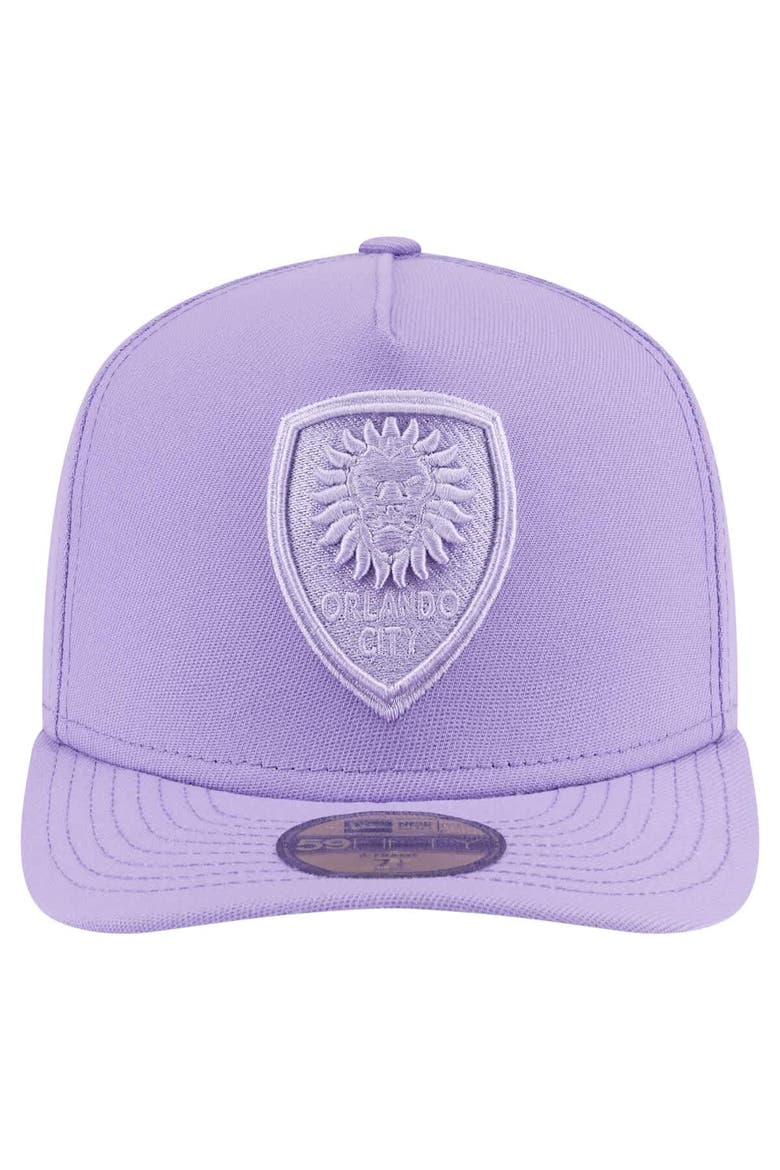 Men's New Era Purple Orlando City SC Color Pack A-Frame 59FIFTY Fitted Hat, Alternate, color, Purple