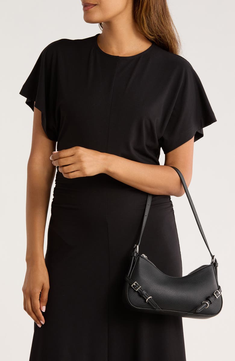 Collection XIIX Faux Leather Shoulder Bag, Alternate, color, Black