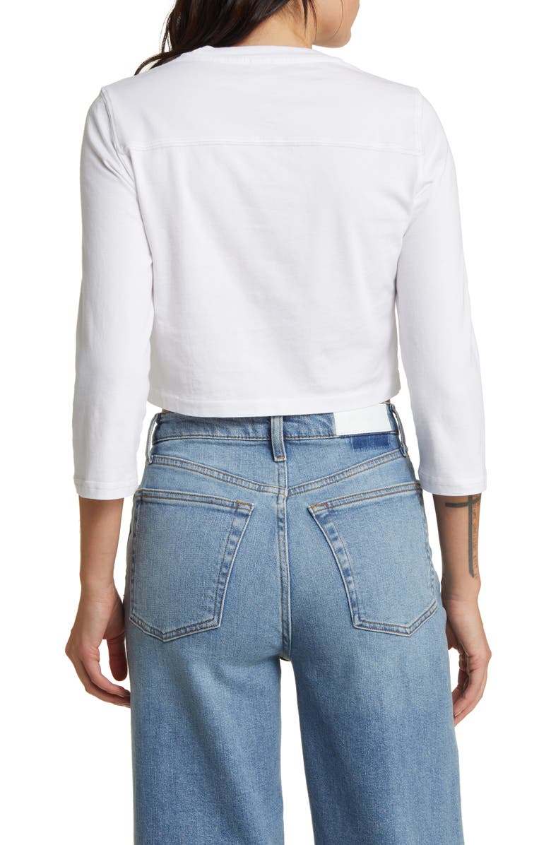 Re/Done Varsity Organic Cotton Blend Crop Top, Alternate, color, 