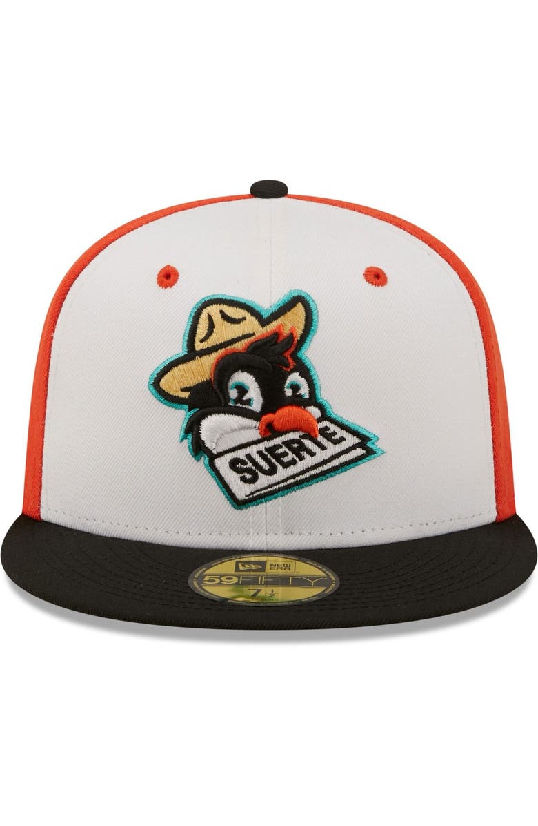 New Era Men's New Era White/Black Pajaritos de Norfolk Copa De La Diversion 59FIFTY Fitted Hat, Alternate, color, White