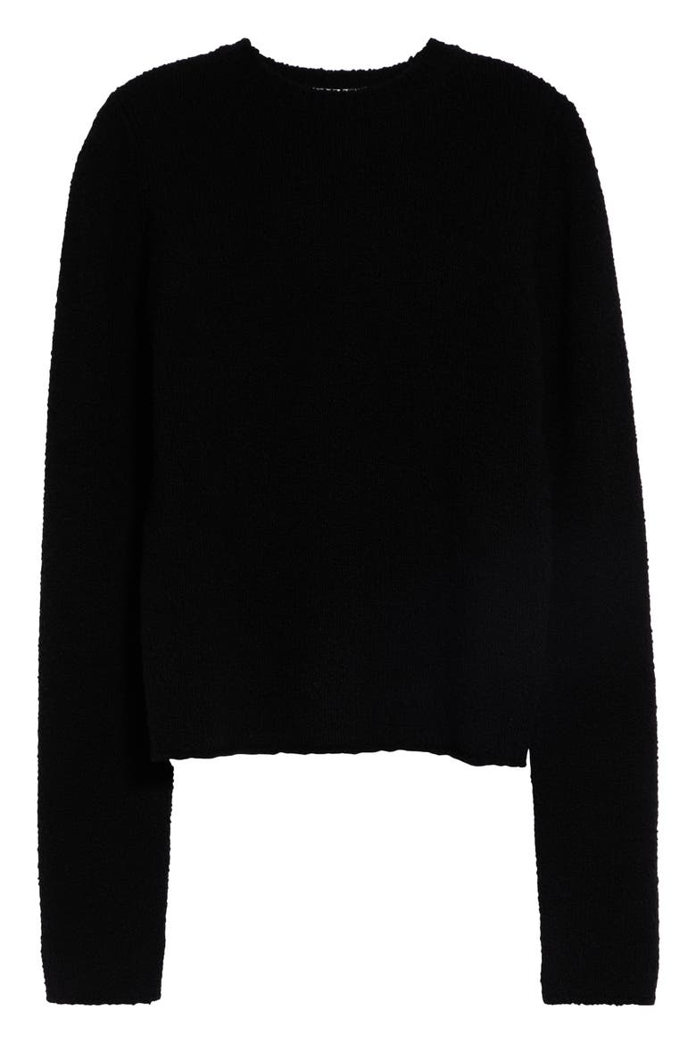 Wool Bouclé Roundneck Sweater, Main, color, BLACK BOUCLE