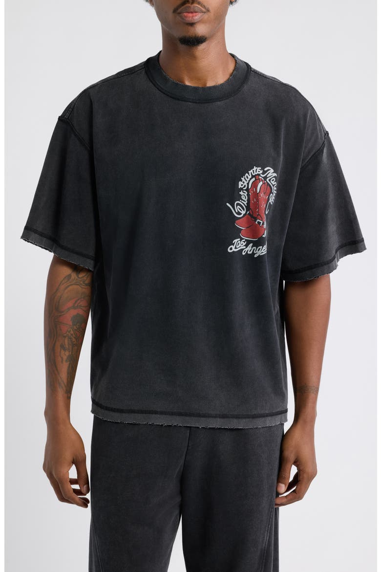 Cowboy Crewneck T-Shirt, Main, color, VINTAGE BLACK