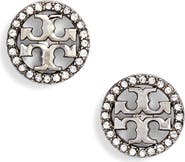 Tory Burch Icon Pavé Circle Stud Earrings