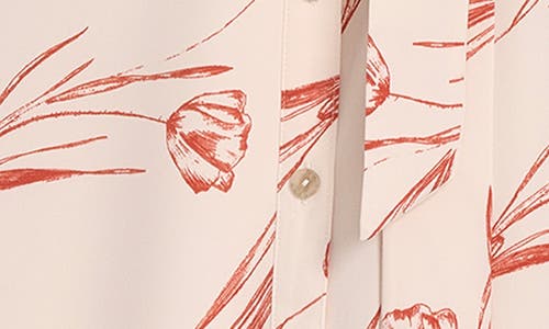 Calvin Klein Long Sleeve Shirtdress In Pink