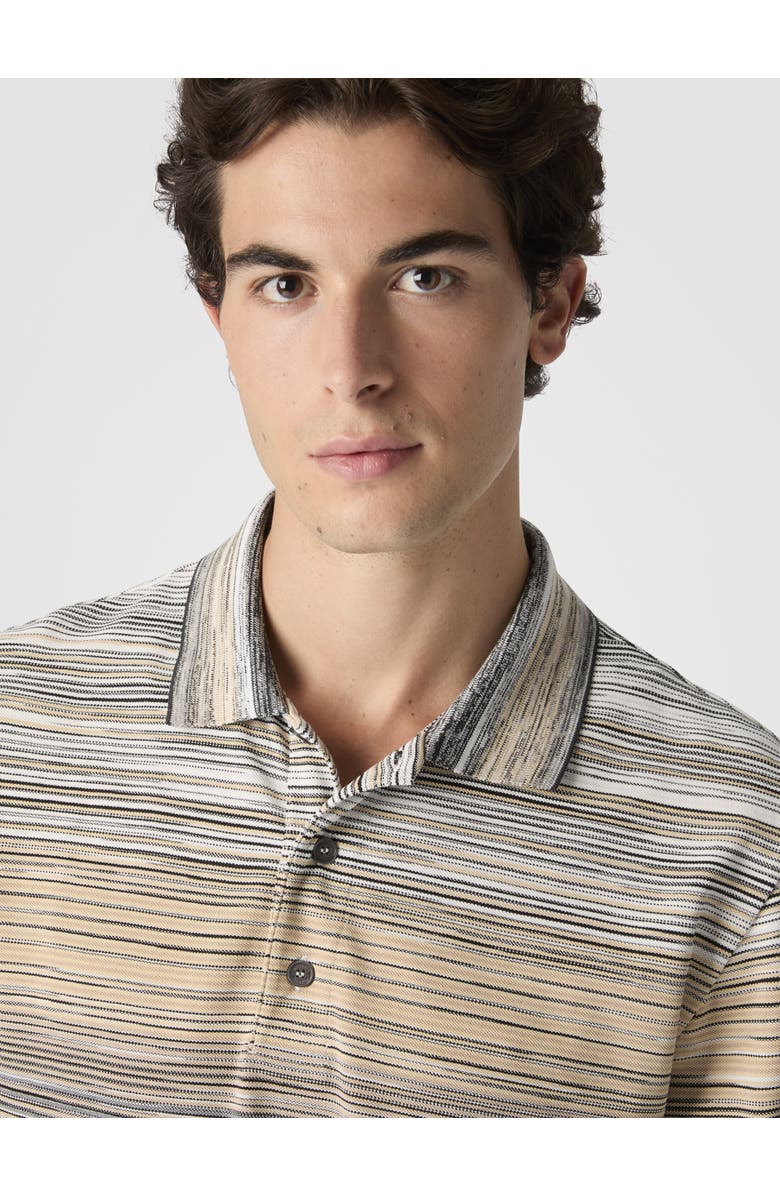 Missoni Long Sleeve Polo With Flame Knit, Alternate, color, Grey