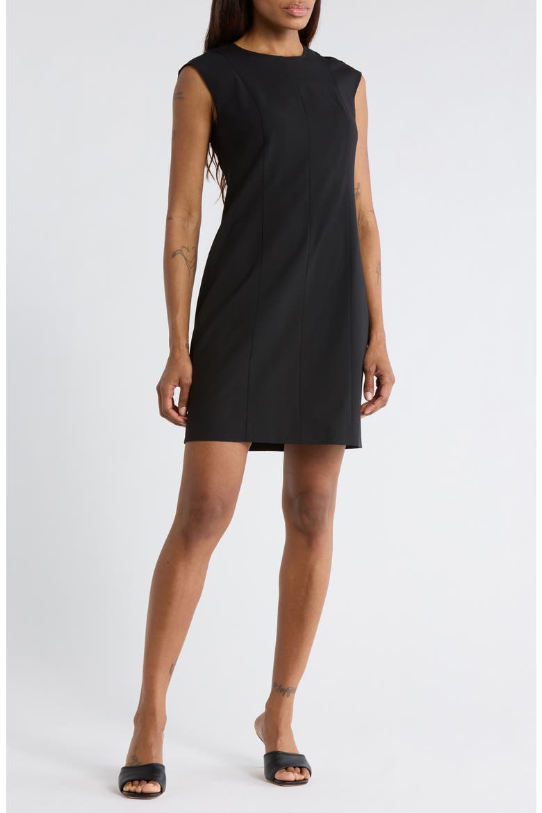 Onine Stretch Wool Shift Minidress, Main, color, BLACK