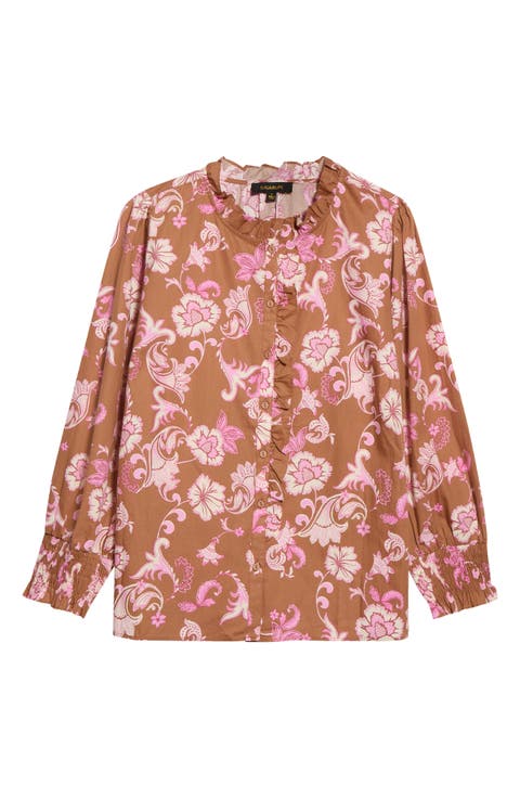 Minny Ruffled Button Up Top