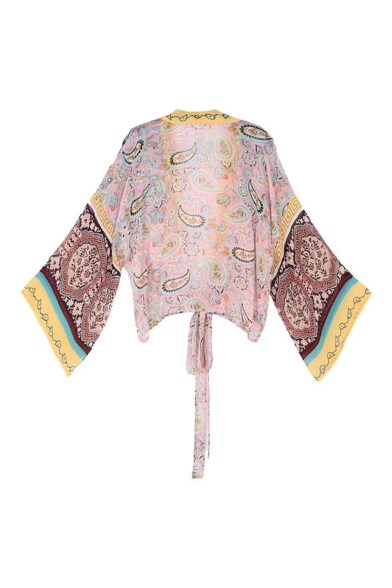 Paisley Tie Front Tunic, Alternate, color, PINK