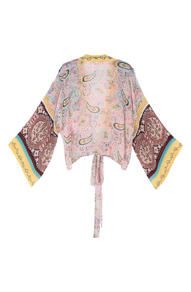 SAACHI Paisley Tie Front Tunic, Alternate, color, Pink