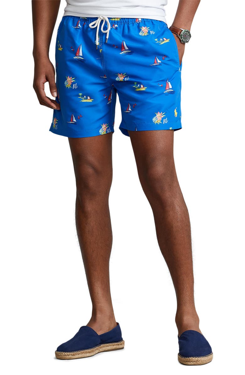 Polo Ralph Lauren Print Swim Trunks, Main, color, 