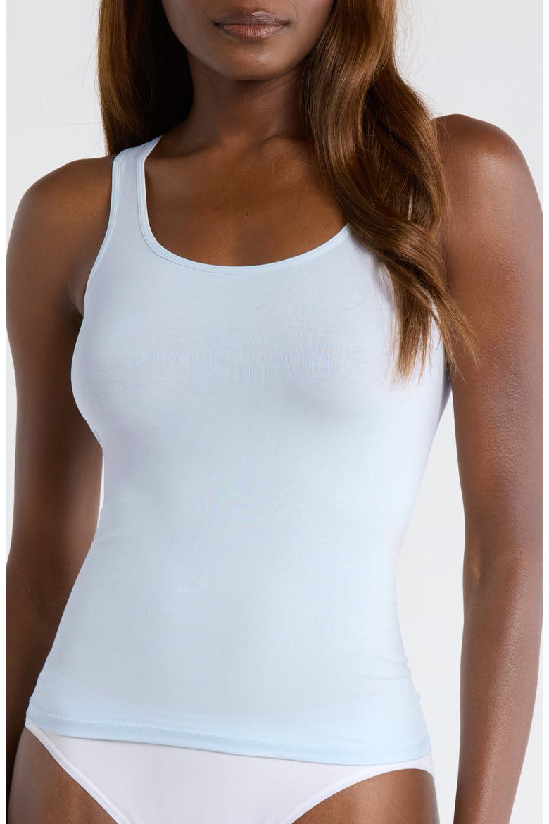 Seamless Cotton Blend Tank, Main, color, BLUE ILLUSION