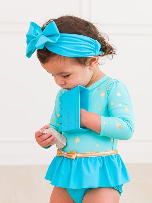 Rufflebutts Girls Upf50+ Shimmer Swim Bow Headband