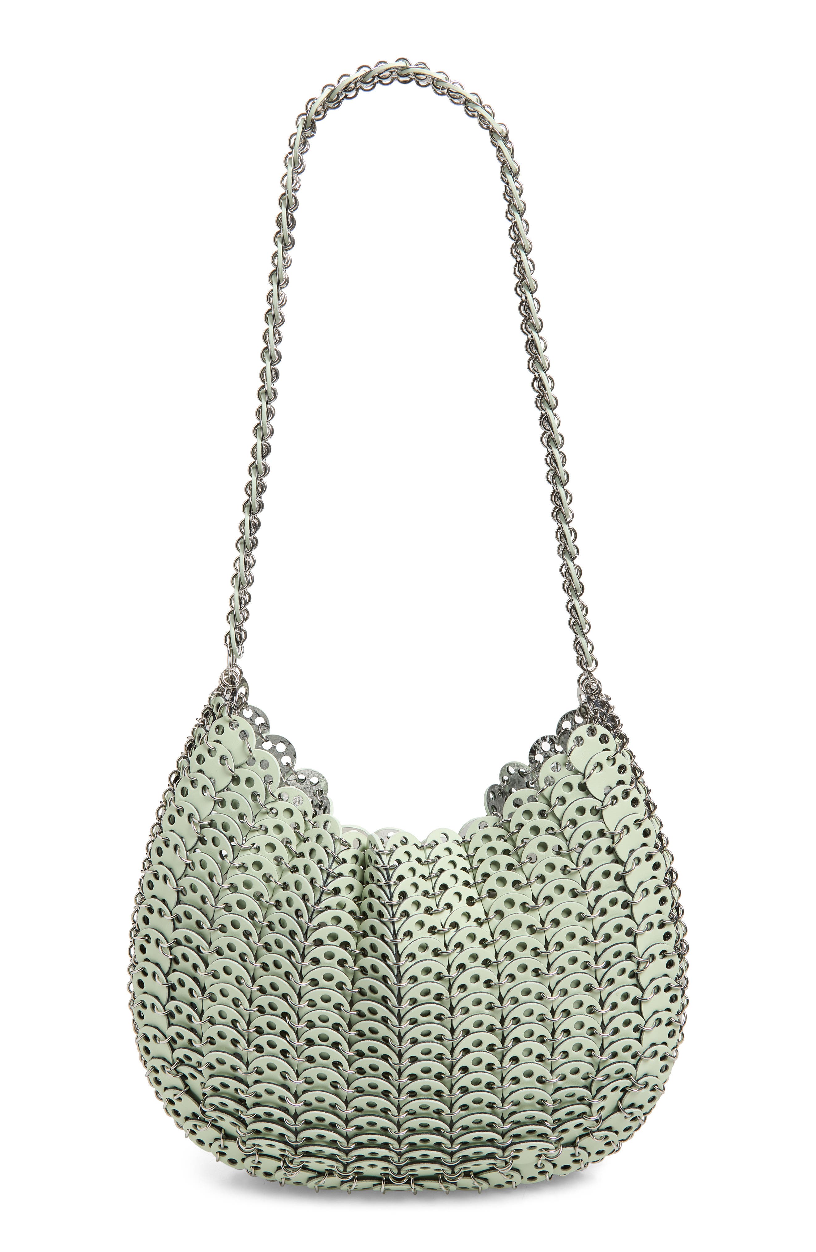 Rabanne Moon 1969 Icon Shoulder Bag, Main, color, Green/ Silver