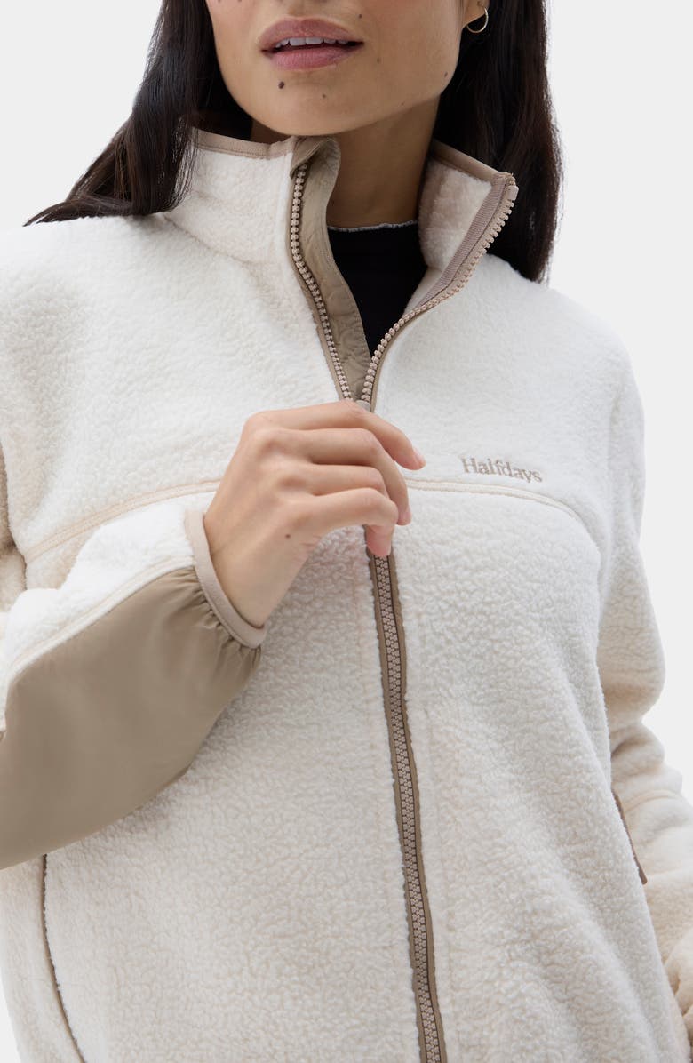 Halfdays Chapelle Water Repellent Fleece Jacket, Alternate, color, Oatmilk/ Silver Mink