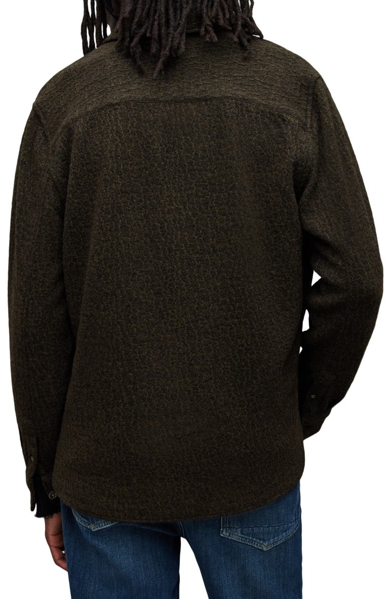 AllSaints Pegasus Wool Blend Button-Up Overshirt, Alternate, color, 