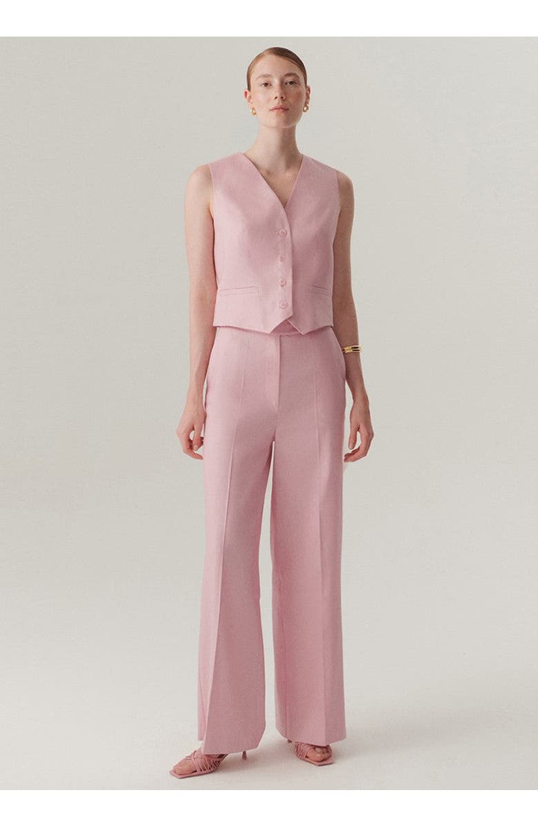 Exquise Nevaeh Fit Linen Trousers, Main, color, Pink