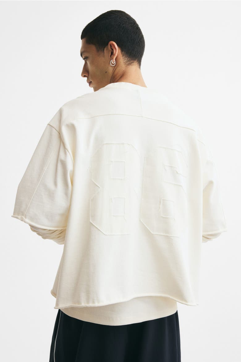 Oversized Fit Motif-detail Cotton T-shirt, Alternate, color, Ivory/86