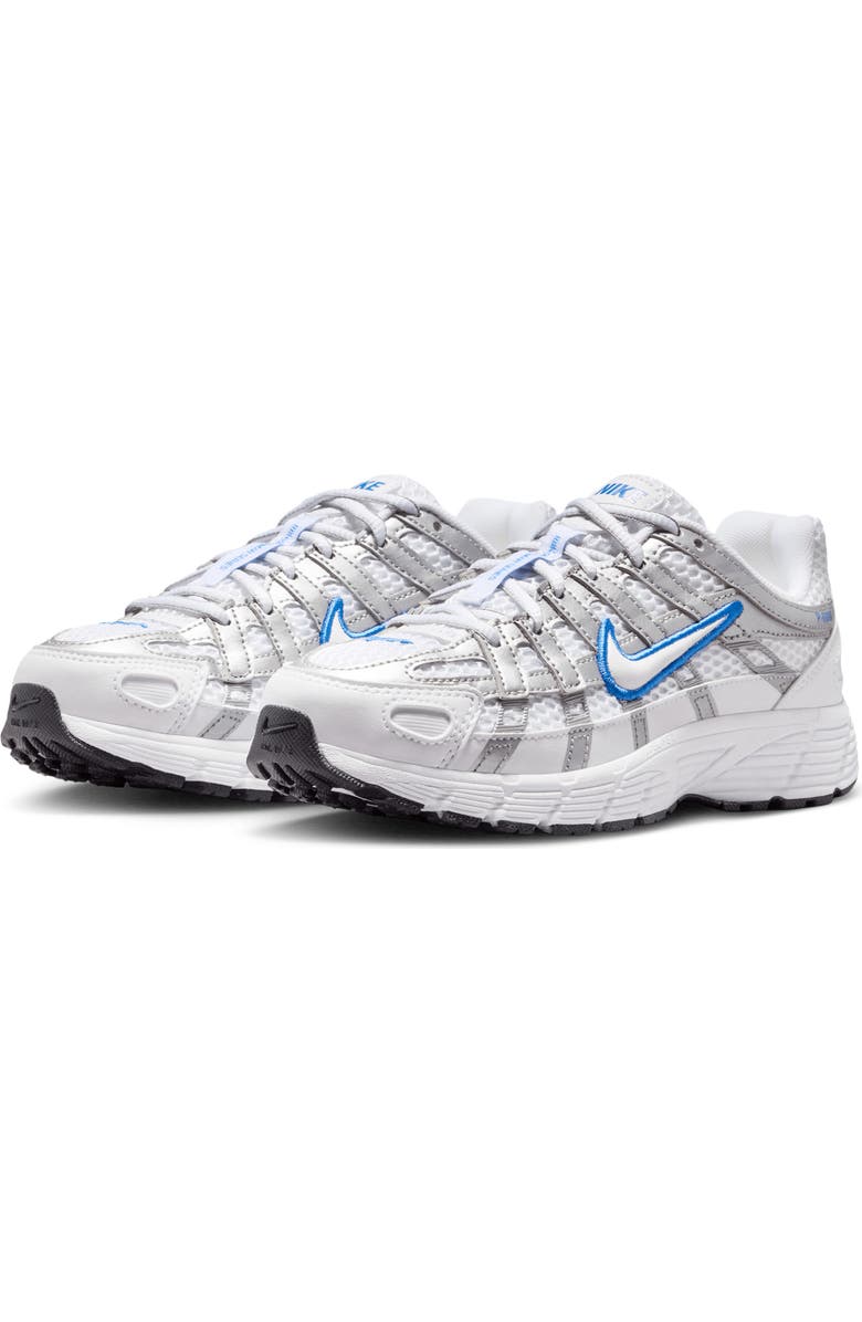 Nike Kids' P-6000 Sneaker, Main, color, White/ Blue/ Silver/ White