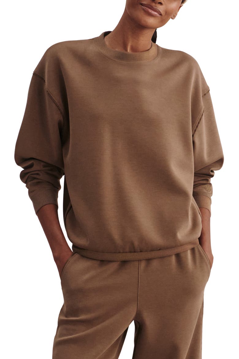 Coralie Crewneck Sweatshirt, Main, color, TEAK OLIVE