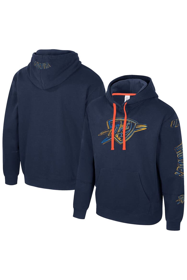 Unisex Stadium Essentials Navy Oklahoma City Thunder Elementized Pullover Hoodie, Main, color, Navy