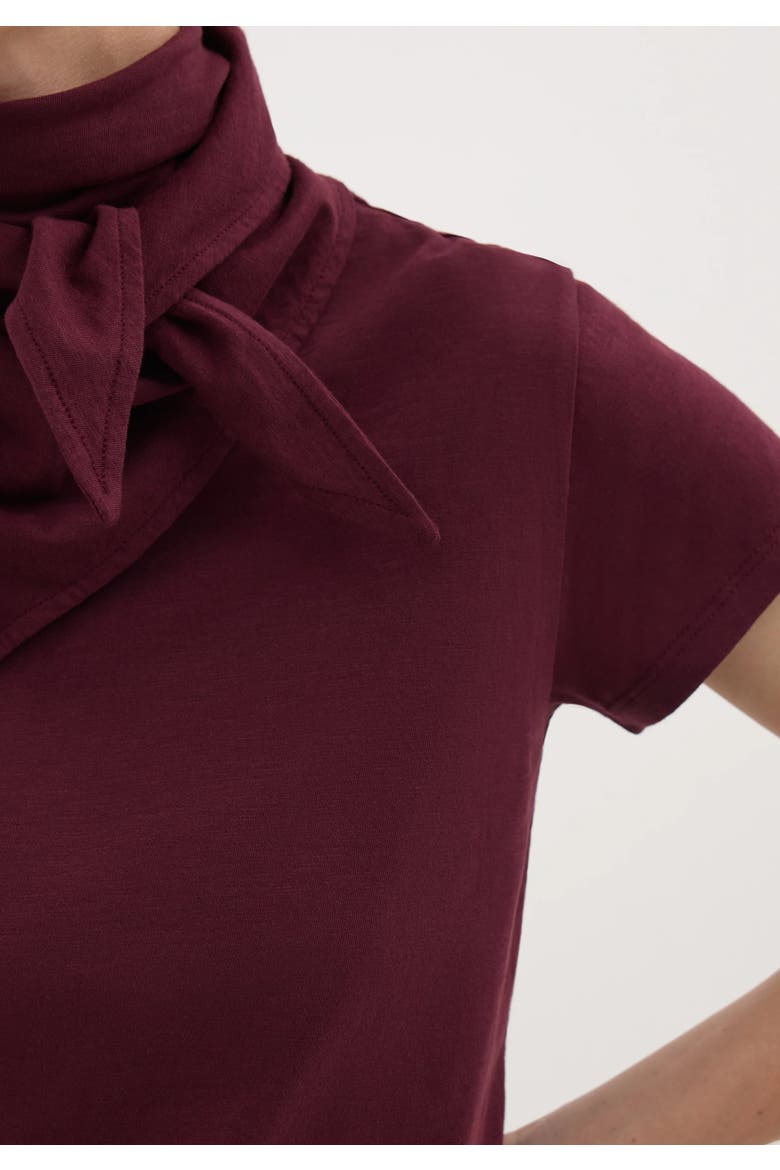 Minna Slim Fit Scarf Detail Slub T-Shirt, Alternate, color, Dark Wine Red