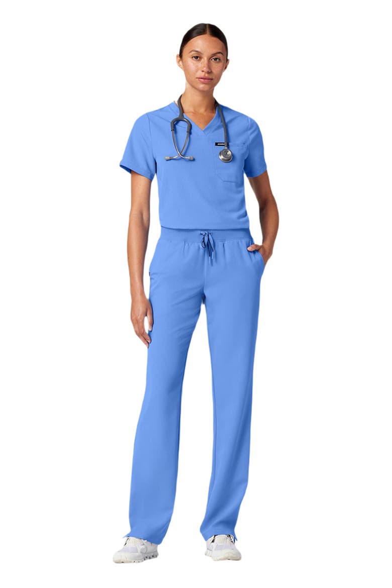 Rhena Women's 1-Pocket Slim V-Neck Scrub Top, Alternate, color, Ceil Blue