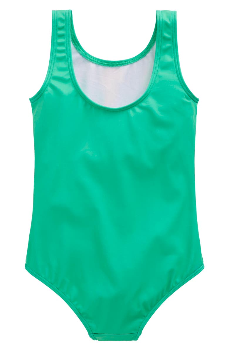 Mini Boden Kids' Appliqué UPF 50+ One-Piece Swimsuit, Alternate, color, Underwater Aquamarine