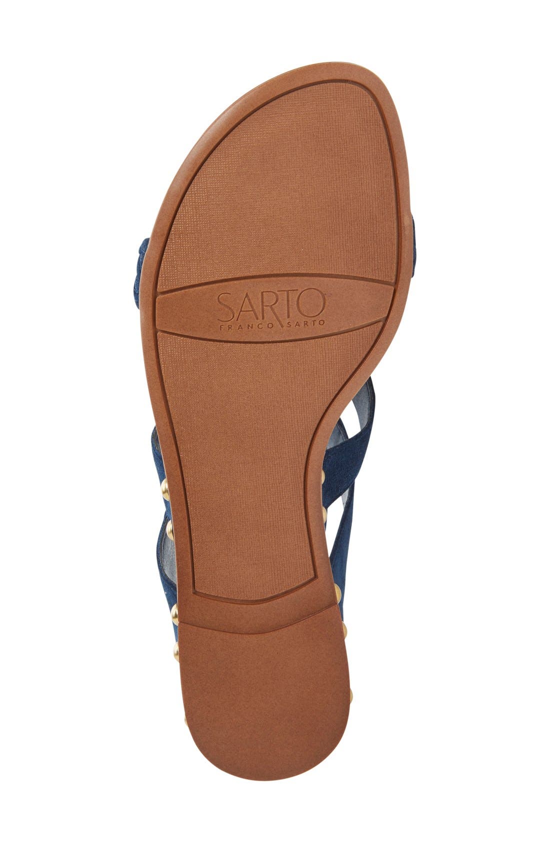 'Pierson' Lace-Up Sandal, Alternate, color, BLUE SUEDE