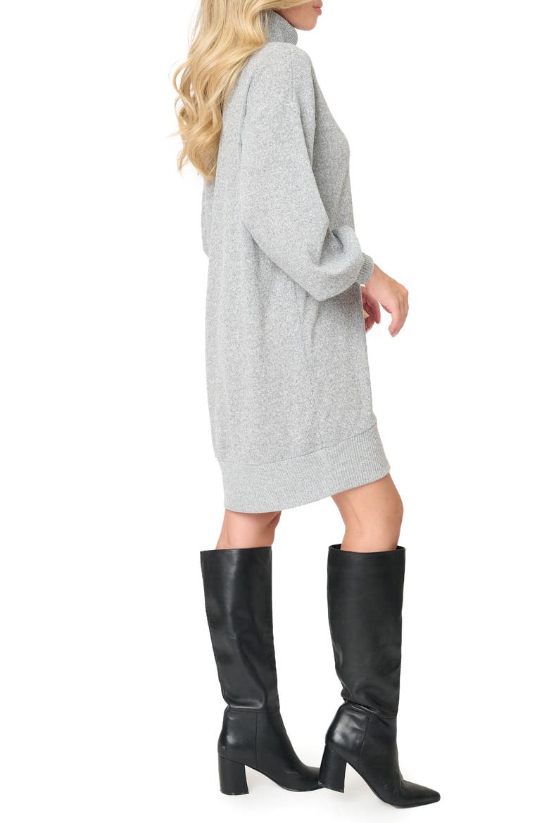 Long Sleeve Sweater Dress, Alternate, color, HEATHER GREY